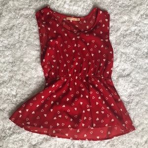 Red heart peplum top